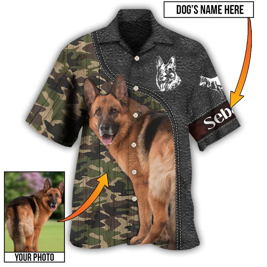 Woof-tastic Island Vibes: German Shepherd Photo Hawaiian Shirt