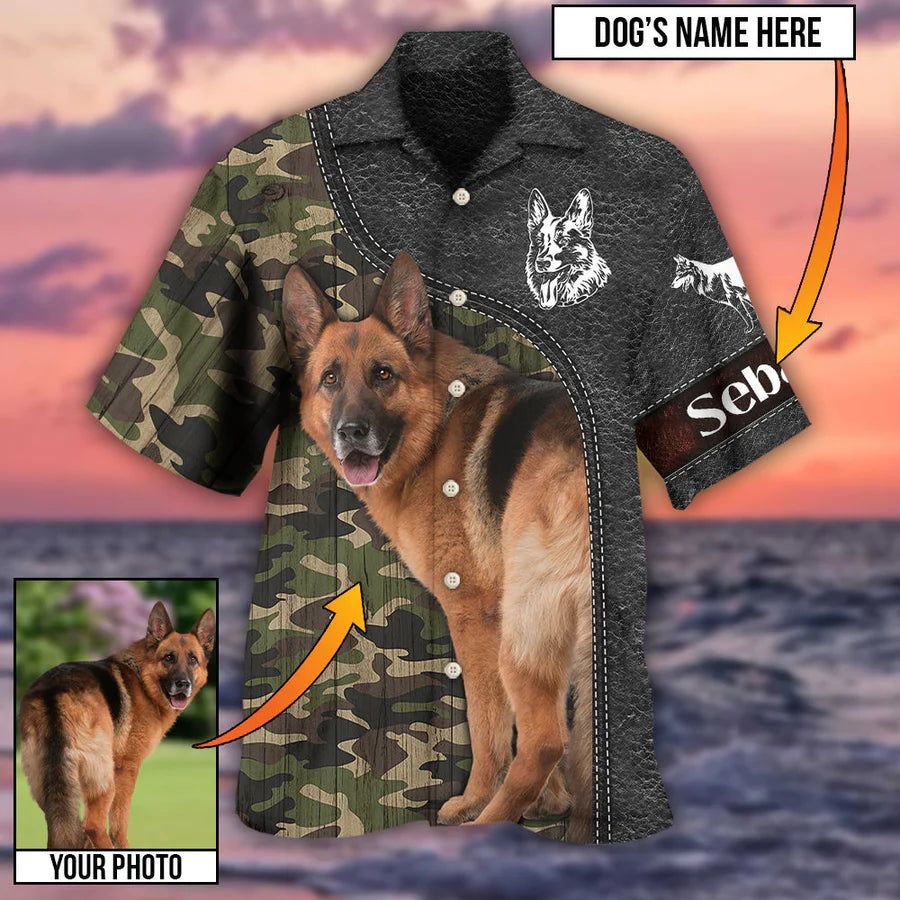 Woof-tastic Island Vibes: German Shepherd Photo Hawaiian Shirt
