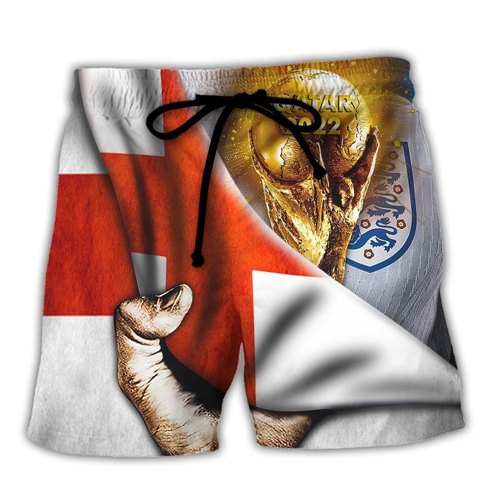 World Cup Qatar 2022 England Will Be The Champion Flag Vintage Trendy Aloha Hawaiian Beach Shorts World Cup Qatar 2022 England Will Be The Champion Flag Vintage Trendy Aloha Hawaiian Beach Shorts