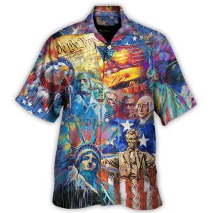 Red White And Blue Hawaiian Shirt