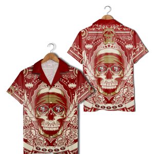 NFL San Francisco 49Ers Hawaiian Shirt Skull Pattern All Over Print