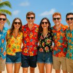 Aloha team smiling under the sun in Hawaiian shirts