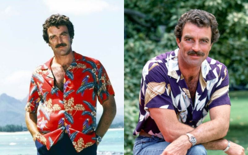 hawaiian fashion magnum pi shirt min Tom Selleck wore a hawaiian Jungle Bird shirt in magnum P.I. in the 1980s
