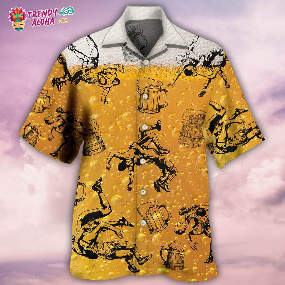 Wrestling And Beer I Like Hawaiian Shirt – Trendy Aloha