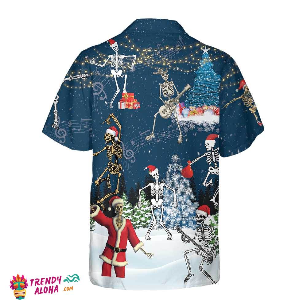 X-Ray Christmas Dancing Skeletons Hawaiian Shirt, Funny Christmas Shirt, Gift For Christmas