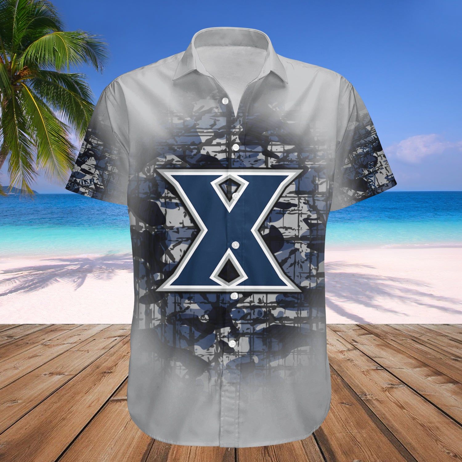 Xavier Musketeers Hawaii Shirt Set Camouflage Vintage – NCAA