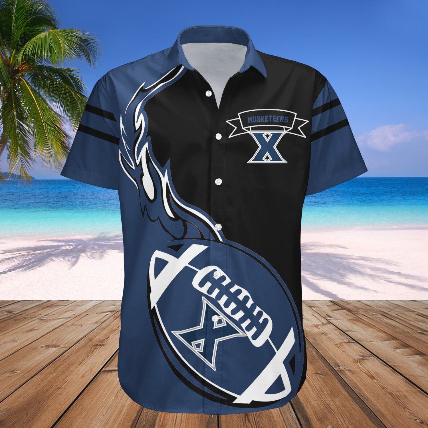 Xavier Musketeers Hawaii Shirt Set Flame Ball – NCAA