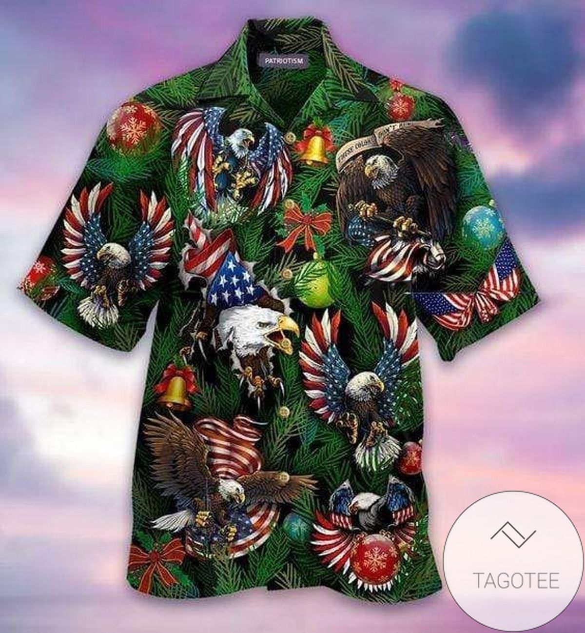 Xmas Celebration Eagles Displaying Patriotism Hawaiian Shirt