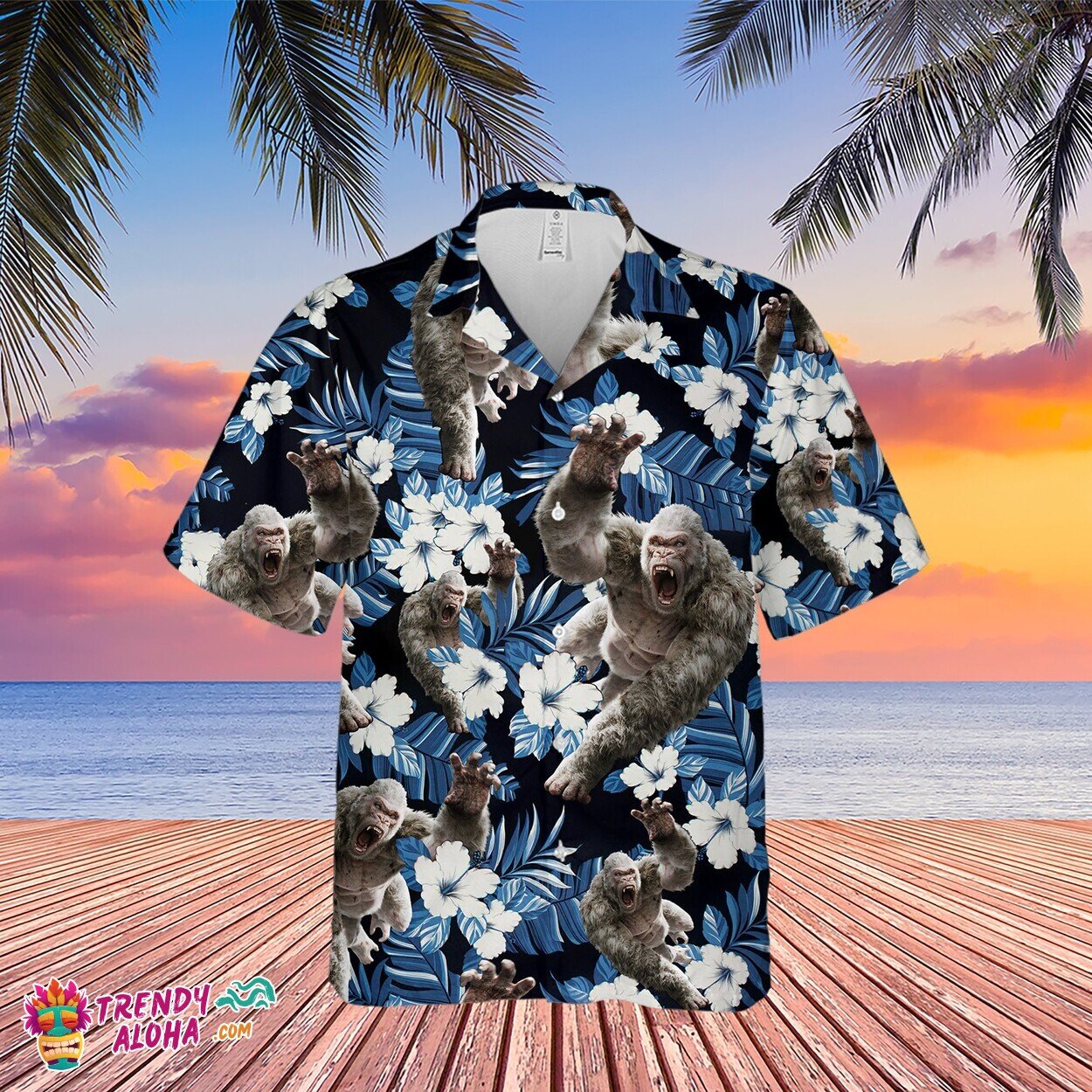 Xtreme Snow Gorillas Floral Hawaii Tropical Men Women’s Shirt