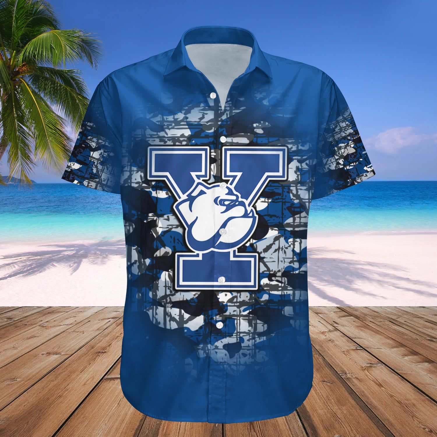 Yale Bulldogs Hawaii Shirt Set Camouflage Vintage – NCAA
