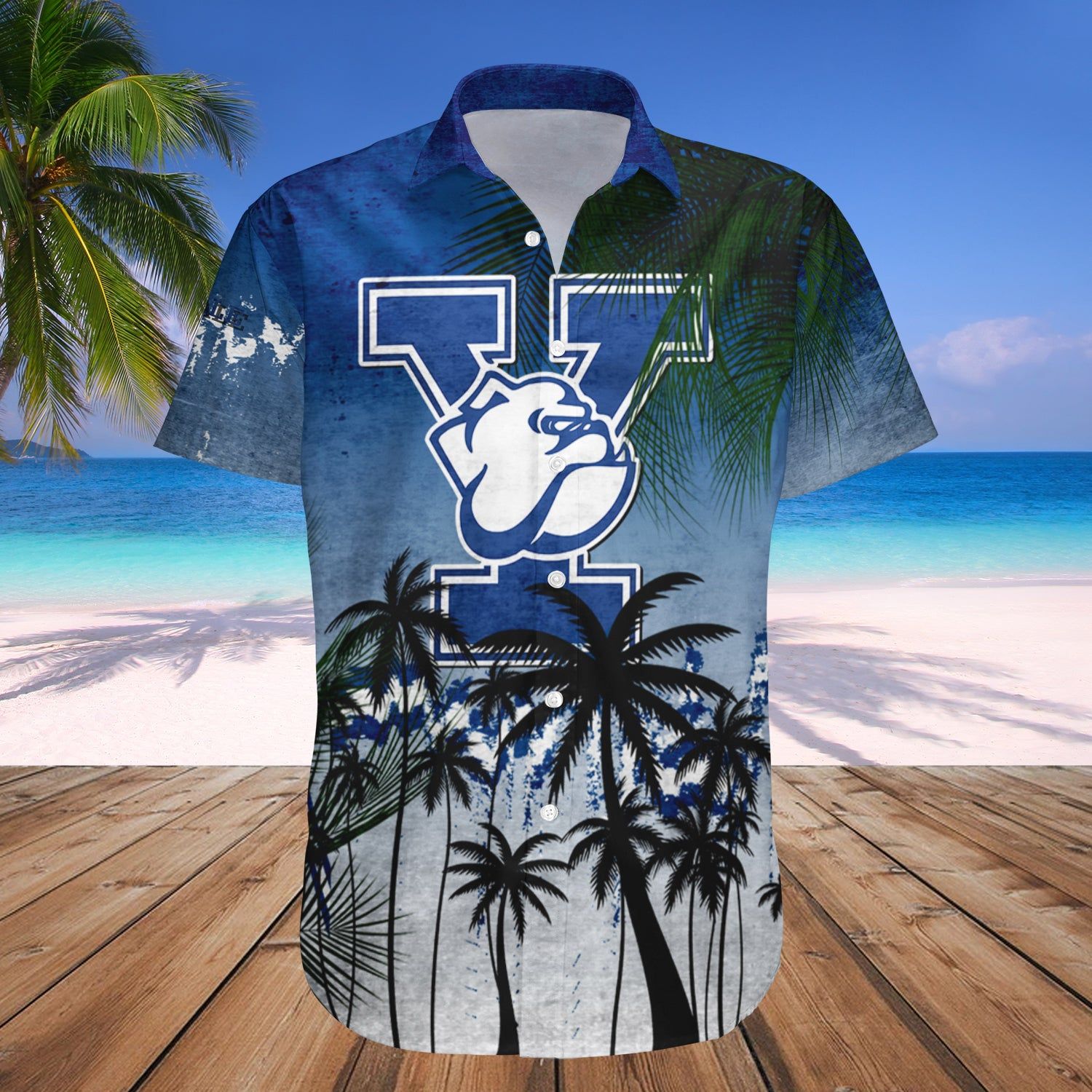 Yale Bulldogs Hawaii Shirt Set Coconut Tree Tropical Grunge – NCAA