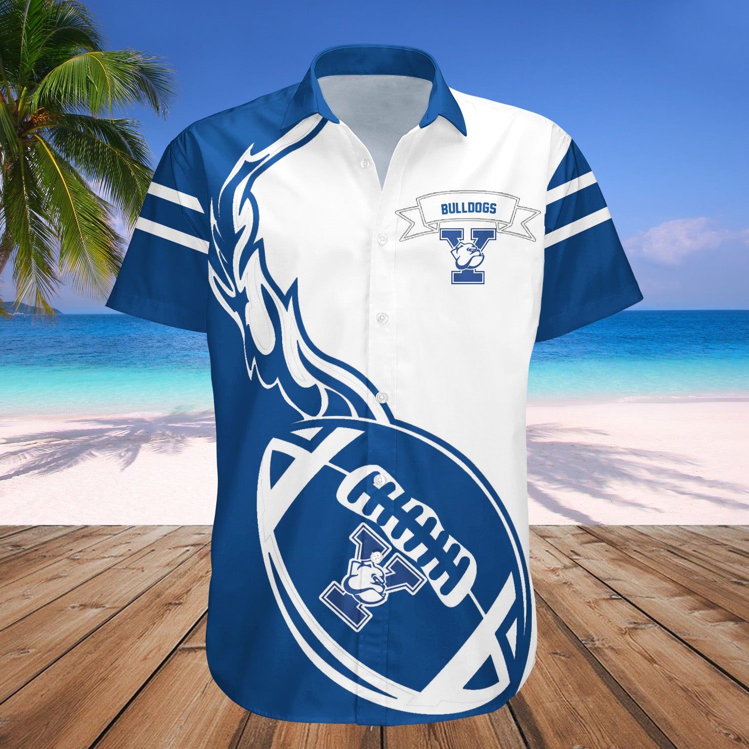 Yale Bulldogs Hawaii Shirt Set Flame Ball – NCAA