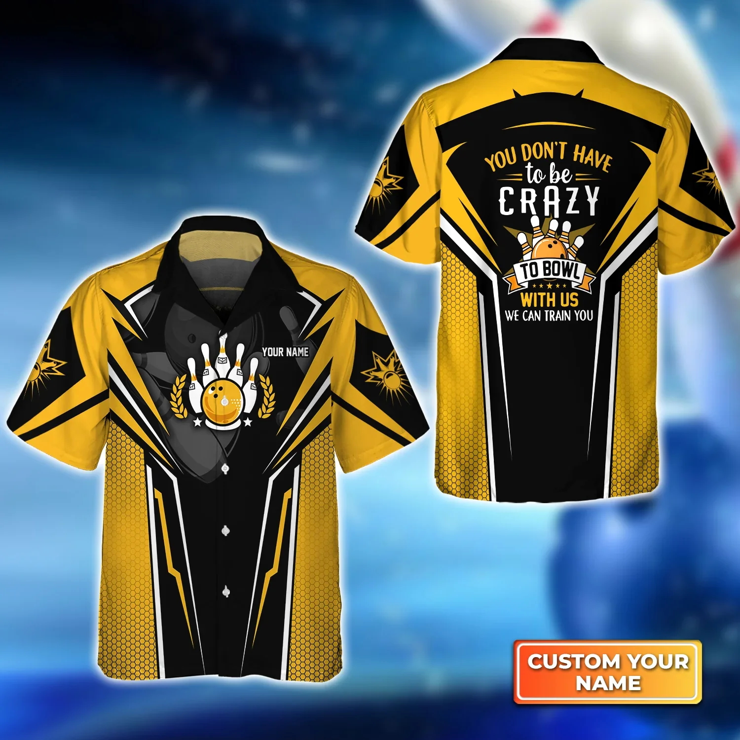 Yellow Bowling We Can Train You Trendy Hawaiian Shirt, Bowling Trendy Hawaiian Shirt For Men, Women, Bowling Team Shirt