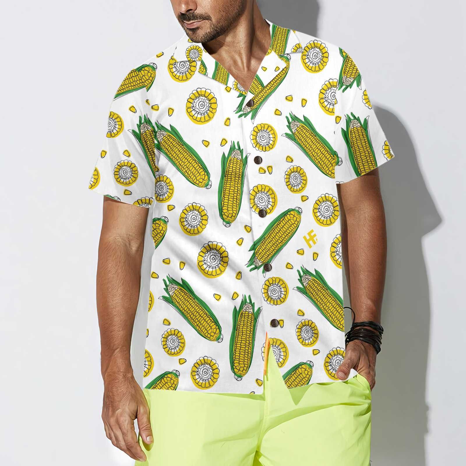 Yellow Corncob Vibrant Design 3D Hawaiian Shirt Unique Print