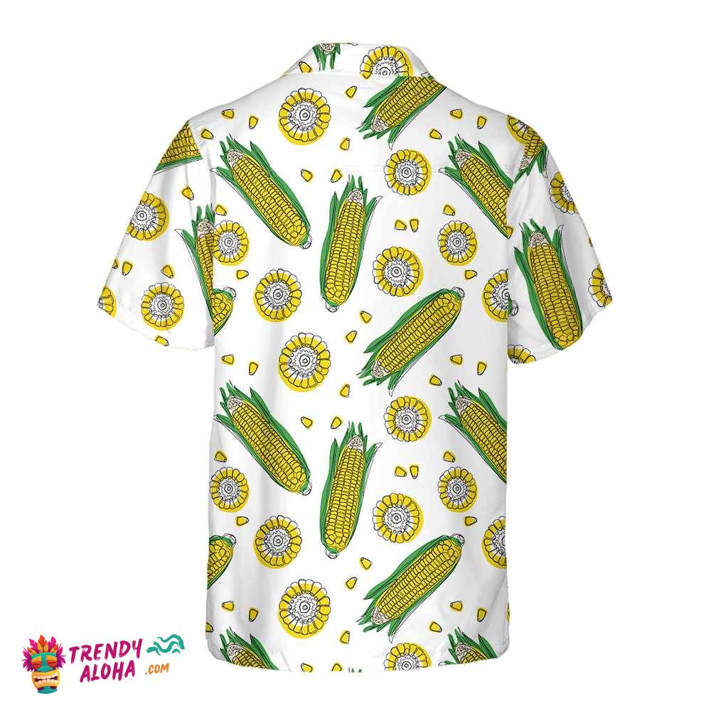 Yellow Corncobs Corn Hawaiian Shirt, Corn Shirt Short Sleeve, Button Corn Cob Shirt Corn Gift