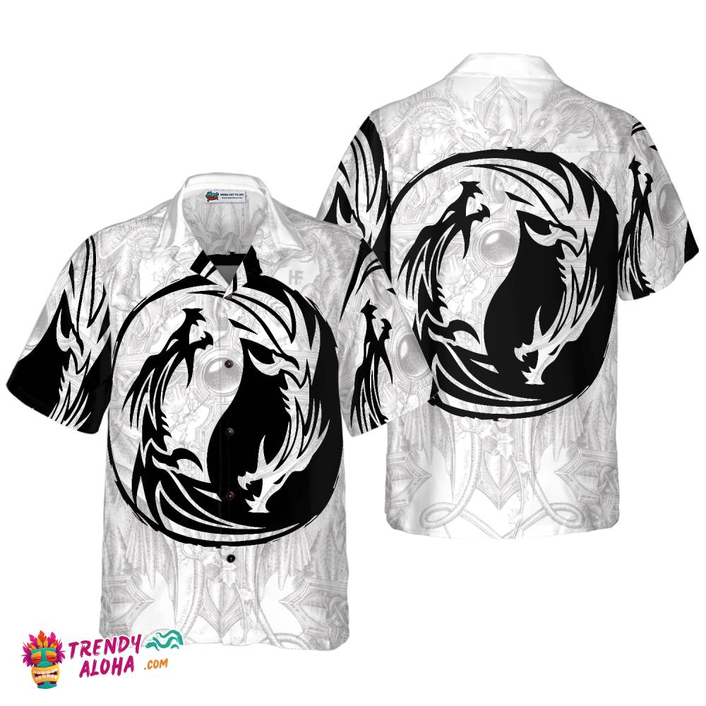 Yin Yang Dragon Hawaiian Shirt