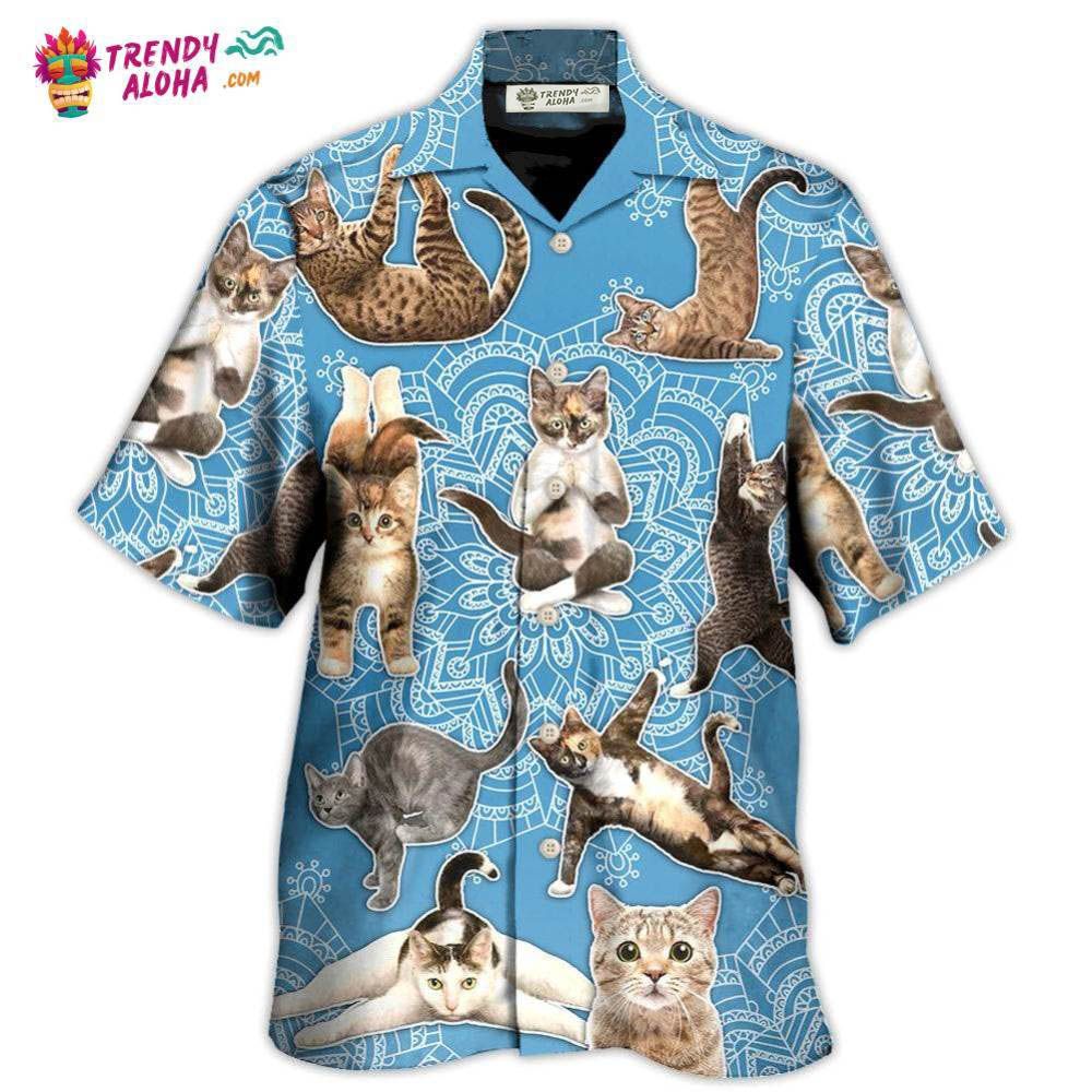 Yoga Cat Lover Mandala Hawaiian Shirt – Trendy Aloha Yoga Cat Lover Mandala Hawaiian Shirt – Trendy Aloha