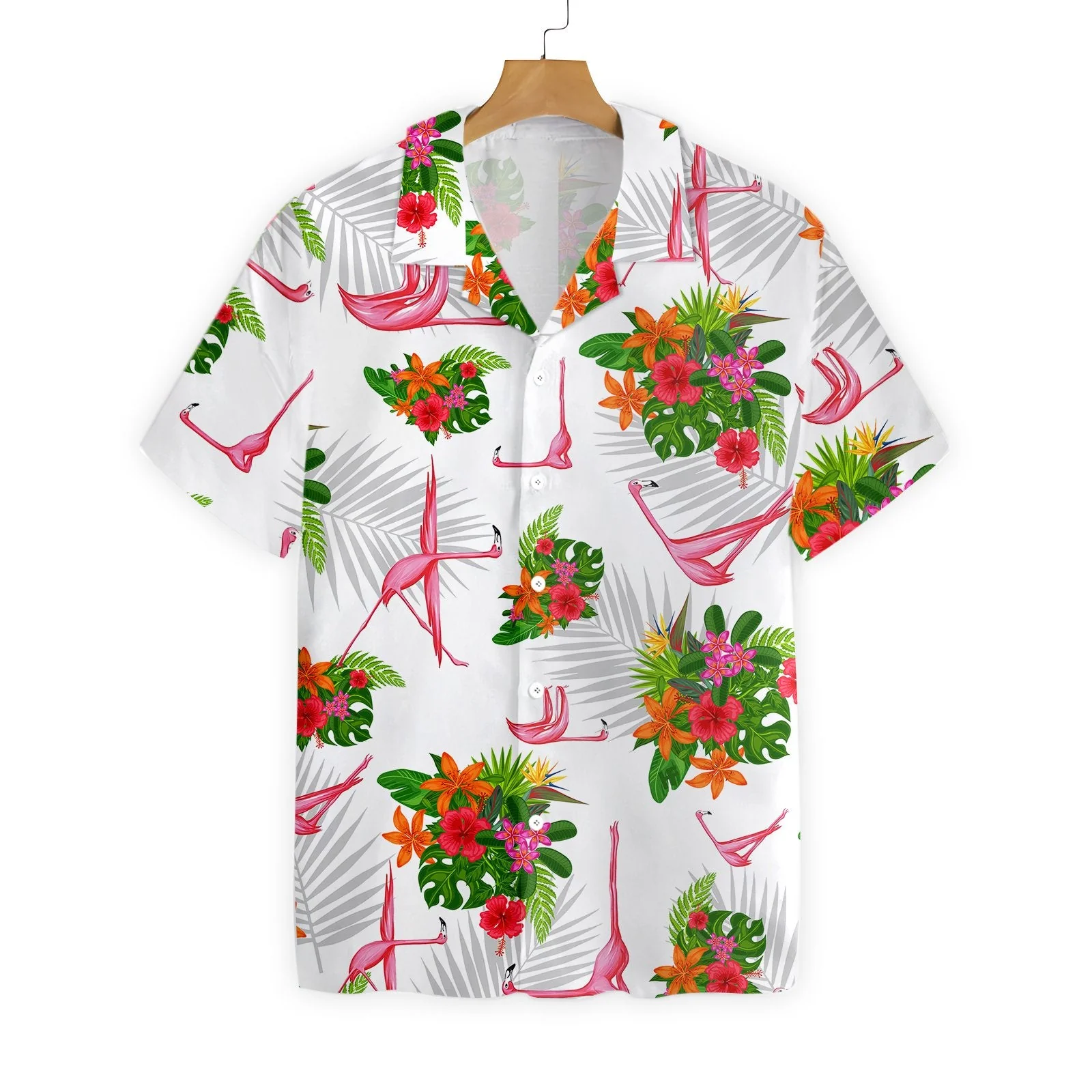 Yoga Flamingo Hawaii Shirt Hibiscus Yoga Flamingo Hawaiian Shirt Flamingo Aloha Shirt