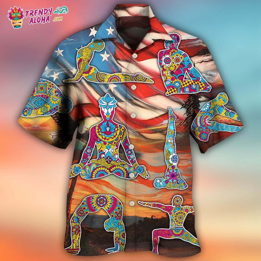 Yoga Independence Day Yoga Pose Hawaiian Shirt – Trendy Aloha