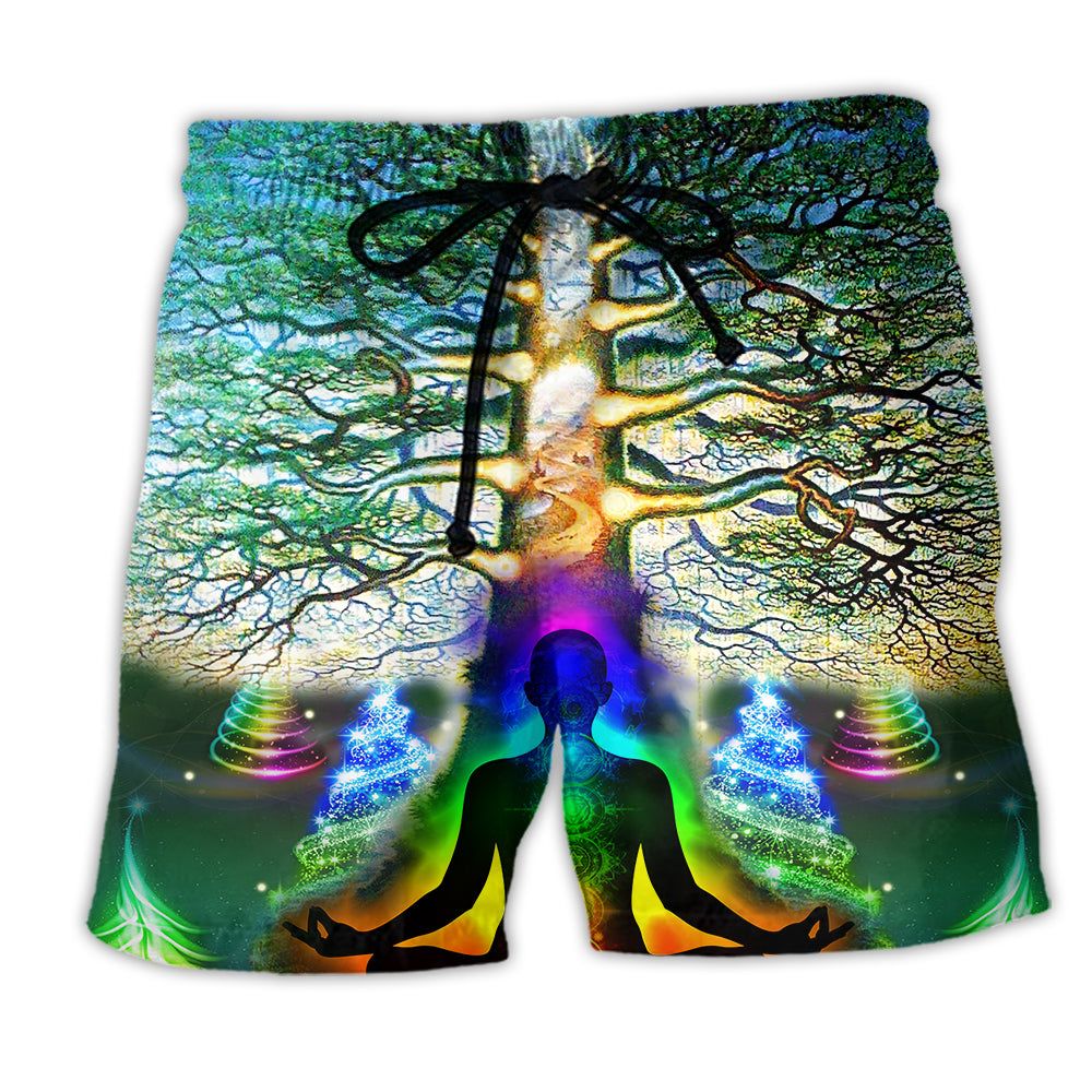 Yoga Tree Of Life Cool Trendy Aloha Hawaiian Beach Shorts Yoga Tree Of Life Cool Trendy Aloha Hawaiian Beach Shorts
