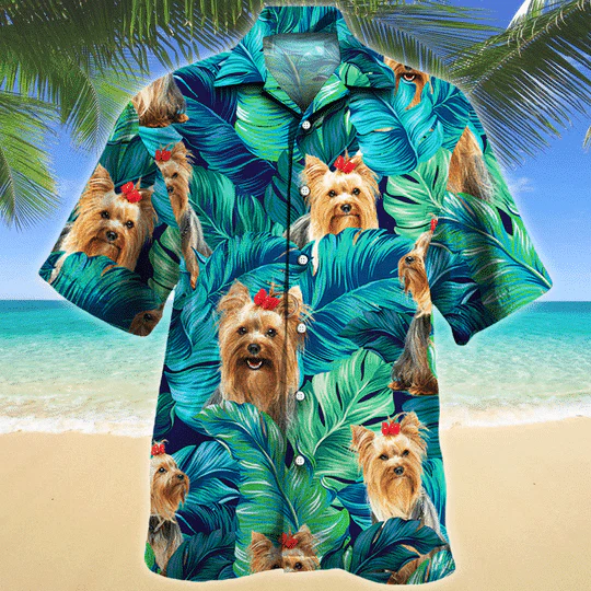 Yorkshire Terrier Dog Lovers Hawaiian Style For Summertime All Printed 3D Hawaiian Shirt