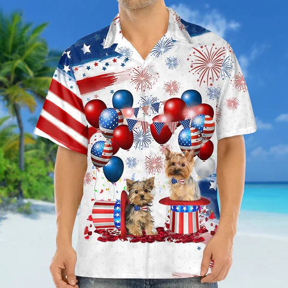 Yorkshire Terrier Independence Day Trendy Hawaiian Shirt For Men And Women, 4Th Of July Trendy Hawaiian Shirt