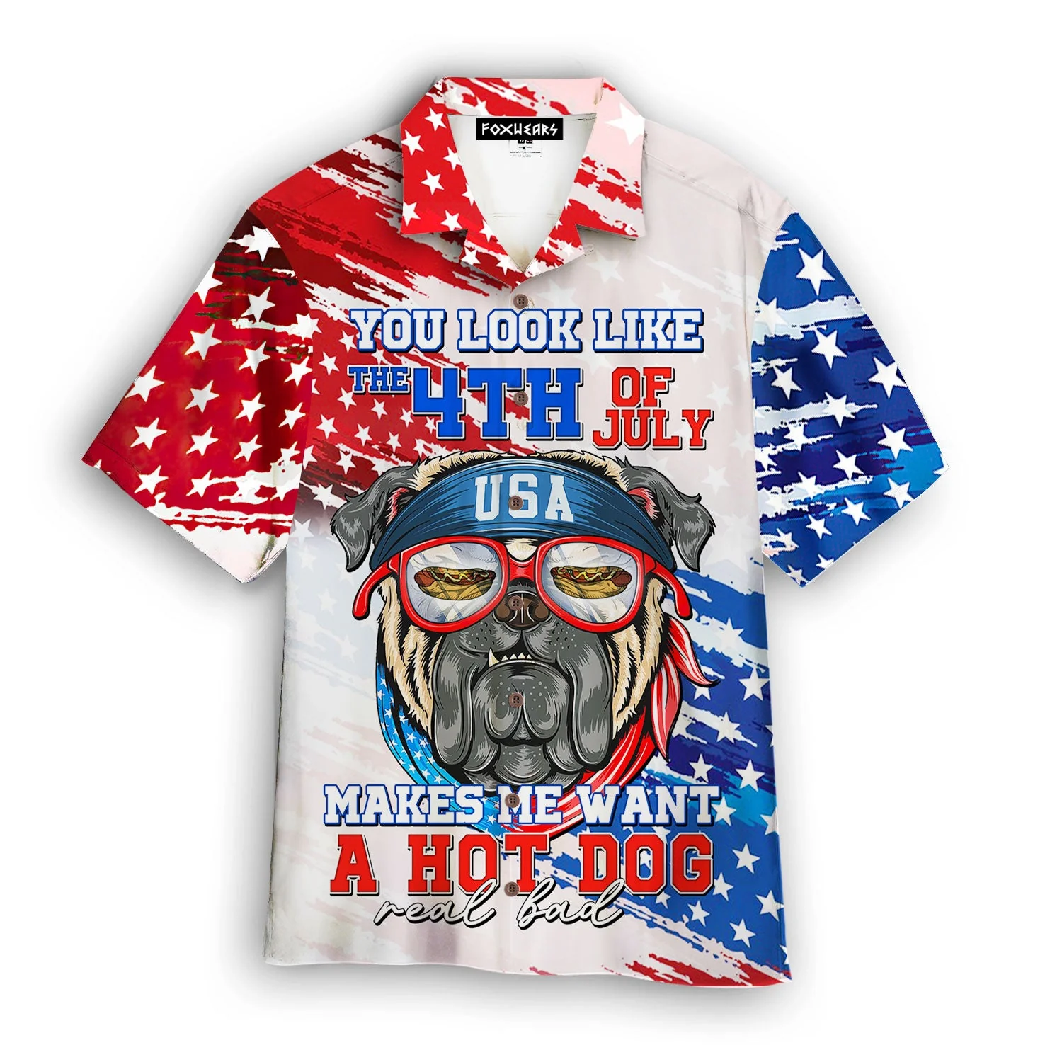 You Look Like The 4Th Of July Shirt Makes Me Want A Hot Dog Hawaiian Shirt
