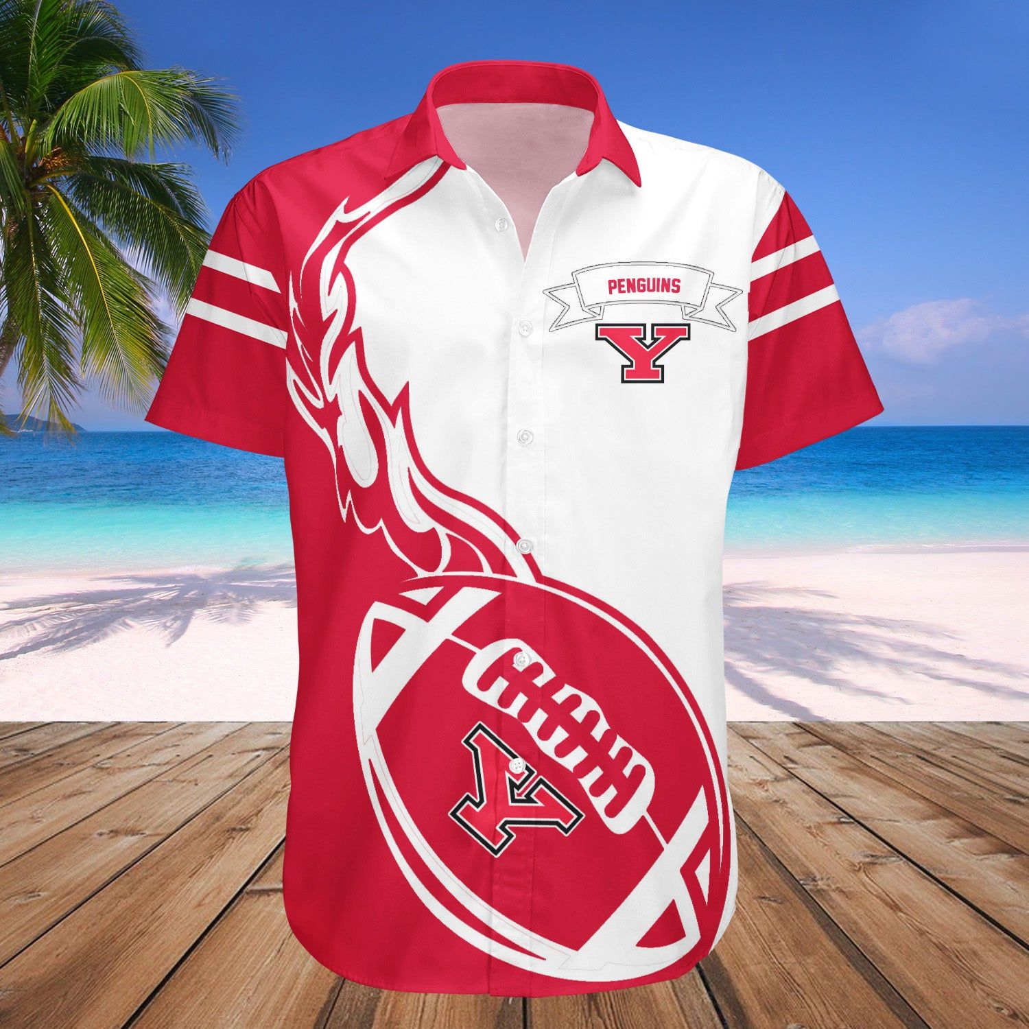 Youngstown State Penguins Hawaii Shirt Set Flame Ball – NCAA