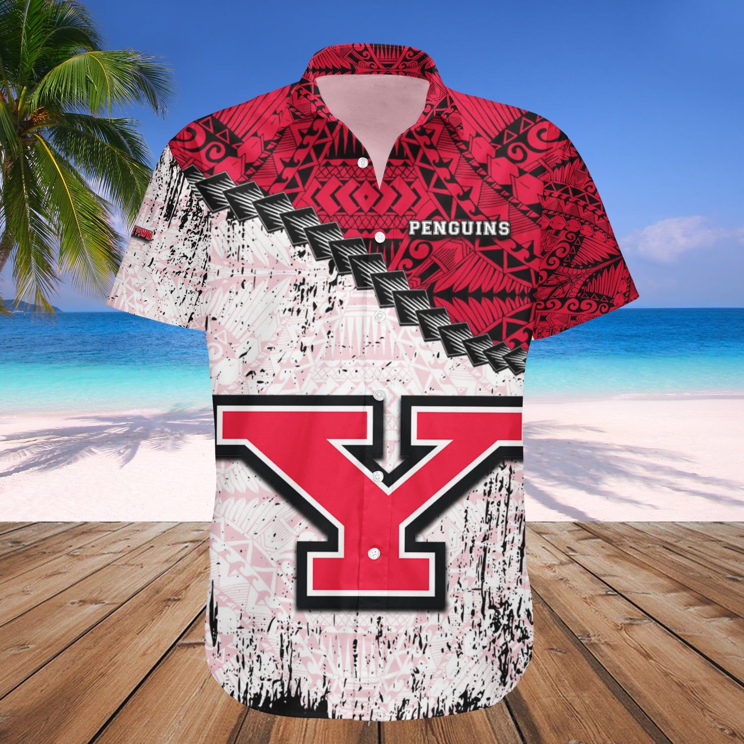 Youngstown State Penguins Hawaii Shirt Set Grunge Polynesian Tattoo – NCAA