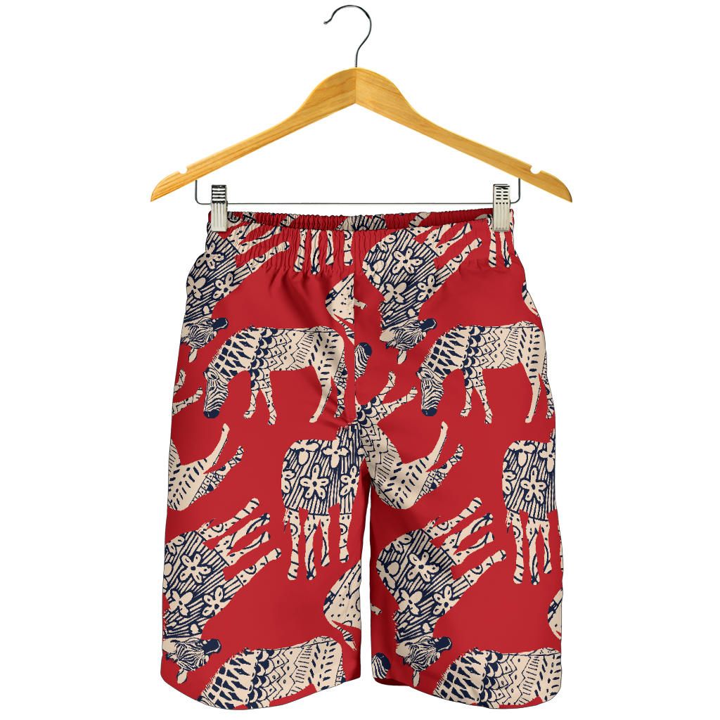 Zebra Abstract Red Background For Men Women Kid Shorts