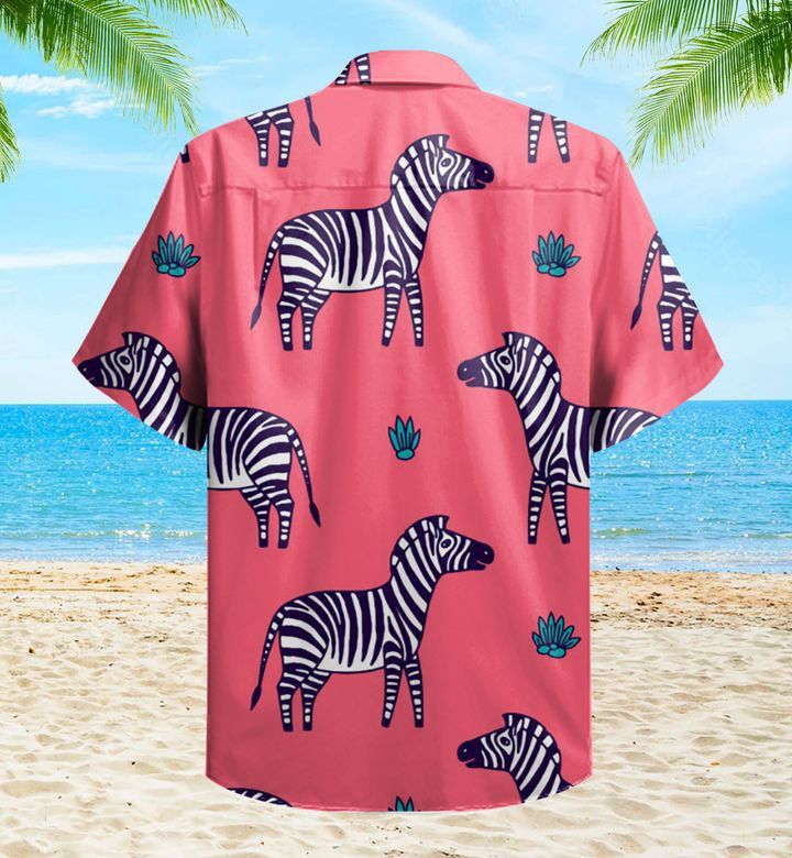 Zebra Cute Red Trendy Hawaiian Shirt 3D