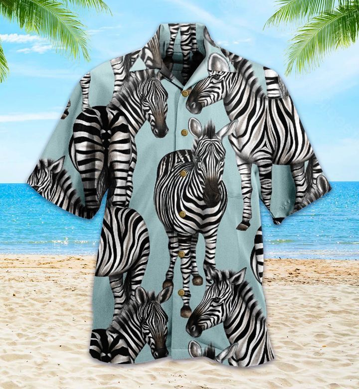Zebra Green Trendy Hawaiian Shirt 3D Zebra Green Trendy Hawaiian Shirt 3D