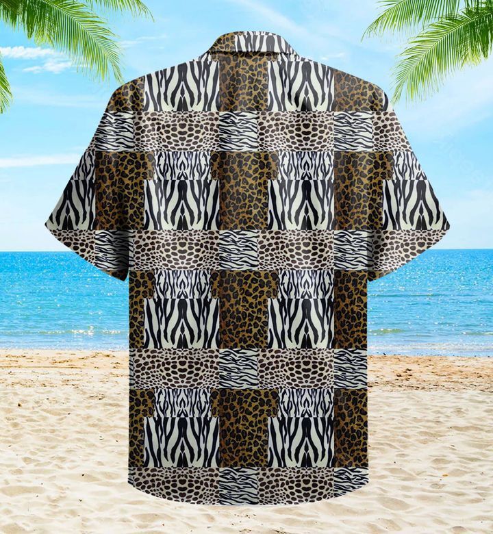 Zebra Leopard Black Trendy Hawaiian Shirt 3D
