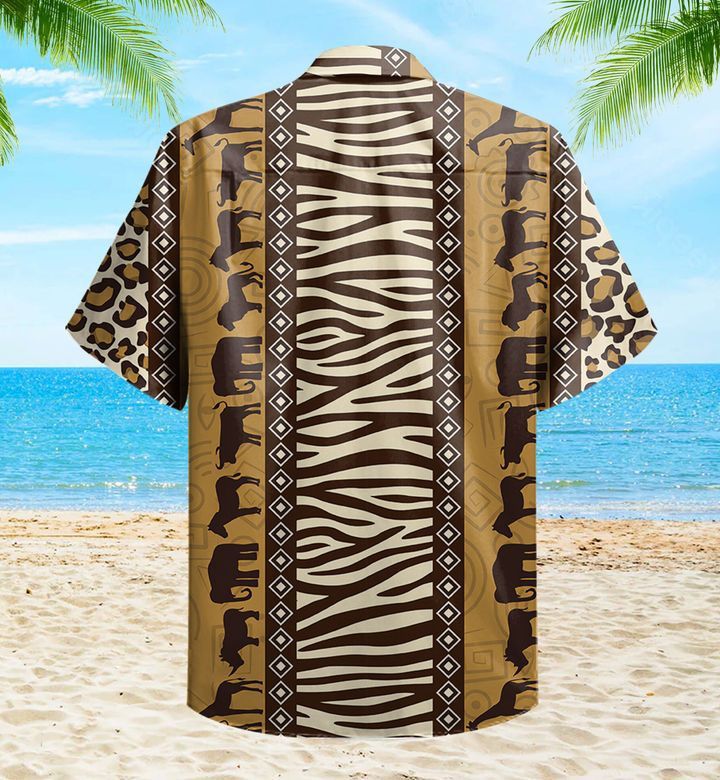 Zebra Leopard Skin Safari Brown Trendy Hawaiian Shirt 3D