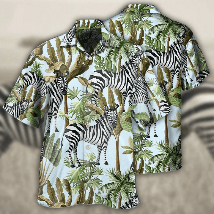 Zebra Lover Tropical Trendy Hawaiian Shirt 3D