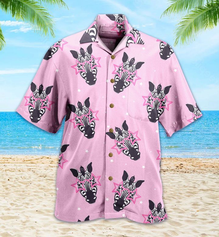 Zebra Pink Trendy Hawaiian Shirt 3D Zebra Pink Trendy Hawaiian Shirt 3D