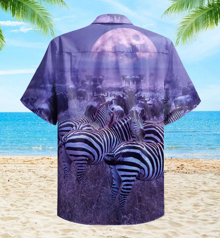 Zebra Violet Trendy Hawaiian Shirt 3D