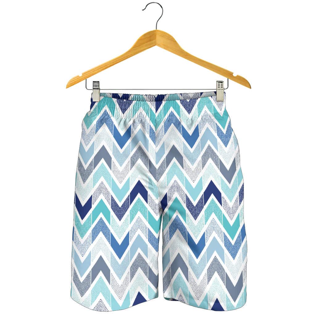 Zigzag Chevron Blue Pattern For Men Women Kid Shorts