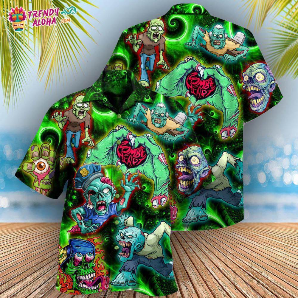 Zombie Eat Brains You’Re Safe Hawaiian Shirt – Trendy Aloha