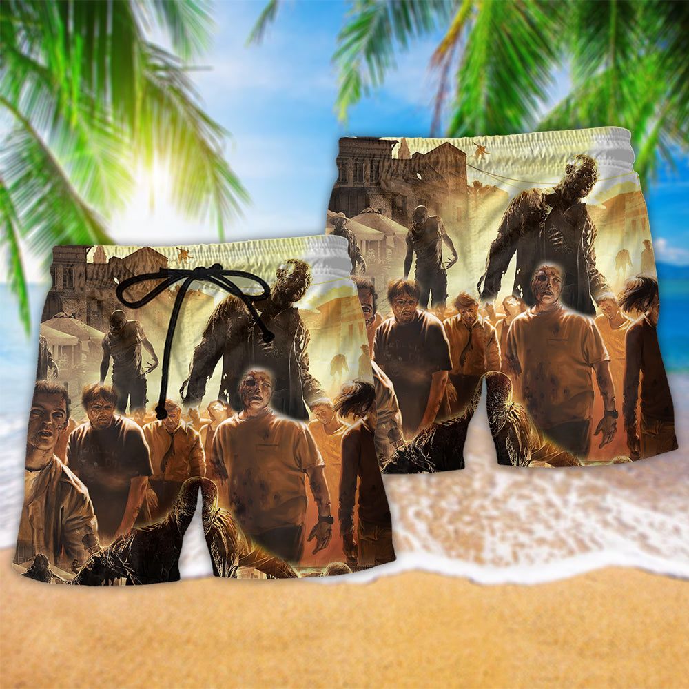Zombie Scare Cool Style Trendy Aloha Hawaiian Beach Shorts