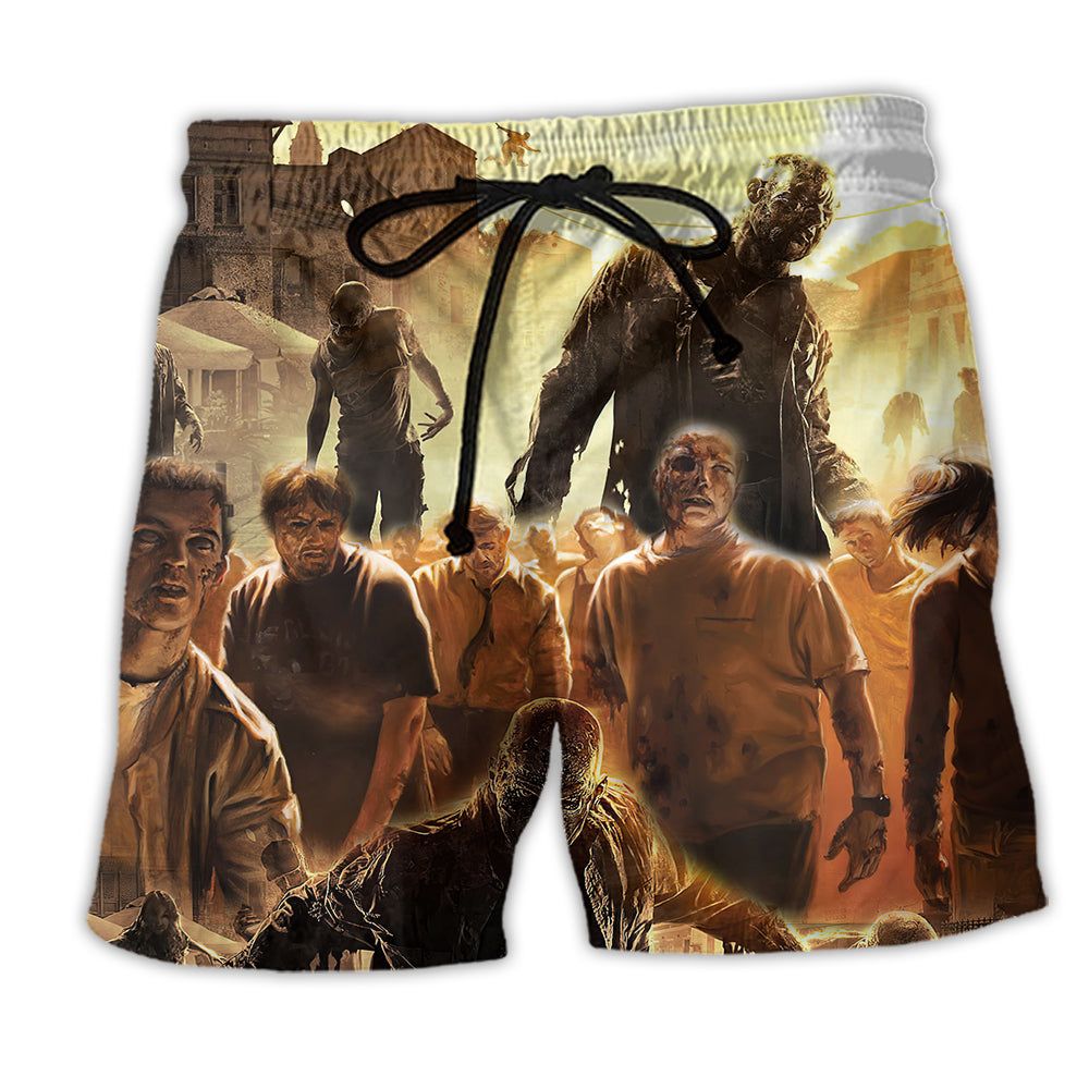 Zombie Scare Cool Style Trendy Aloha Hawaiian Beach Shorts Zombie Scare Cool Style Trendy Aloha Hawaiian Beach Shorts